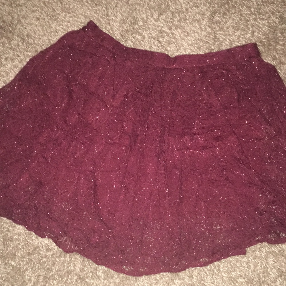 NWOT Dark red lace skirt